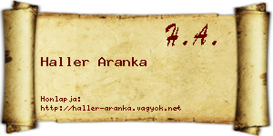 Haller Aranka névjegykártya
